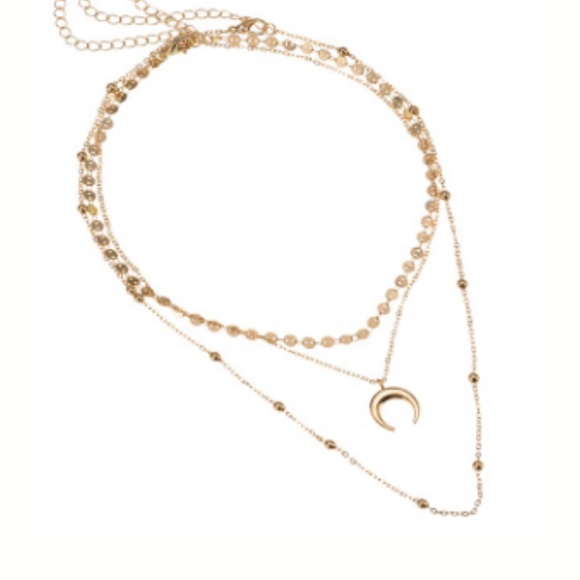 3/$30 Lola Lunar Layered Gold Necklace - Picture 2 of 3